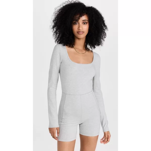 MWL by Madewell Womens Contra Long Sleeve UnitardHeather Gym Class Grey