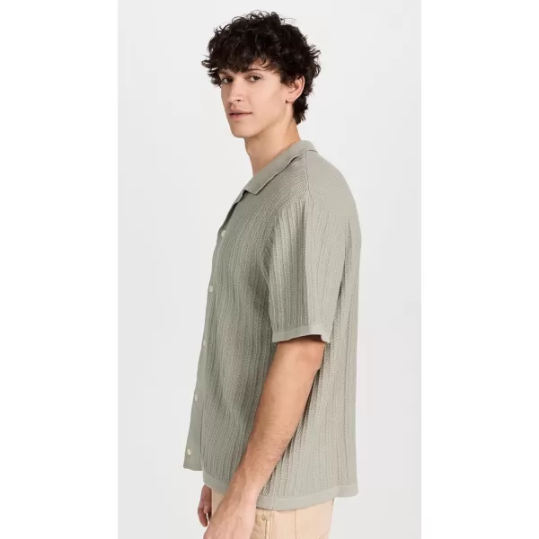 Madewell Mens CampCollar Sweater Polo ShirtWashed Olive