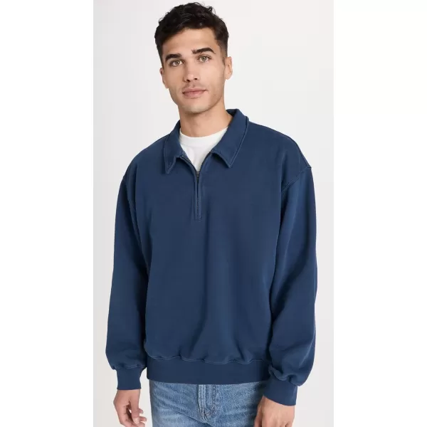 Madewell Mens McCarren Midweight QuarterZip SweatshirtWarm Midnight