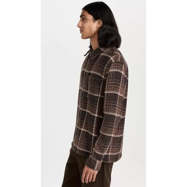 Madewell Mens Twill Boxy ShirtJacket in Broken PlaidDark Roast