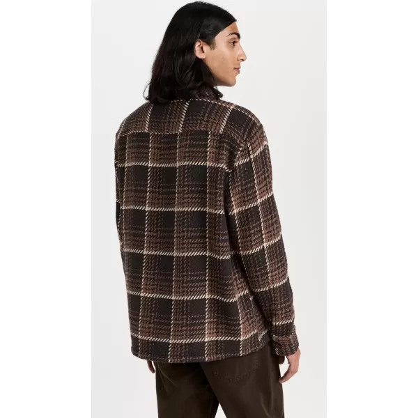 Madewell Mens Twill Boxy ShirtJacket in Broken PlaidDark Roast