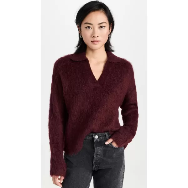 Madewell Womens Brushed Polo SweaterHeather Current