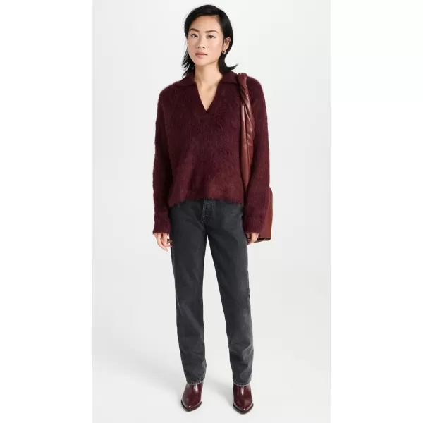 Madewell Womens Brushed Polo SweaterHeather Current