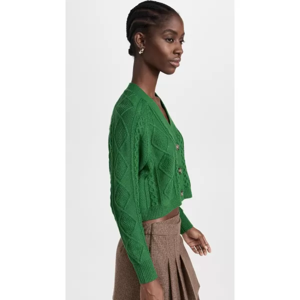 Madewell Womens Cable Knit Crop CardiganVarsity Green