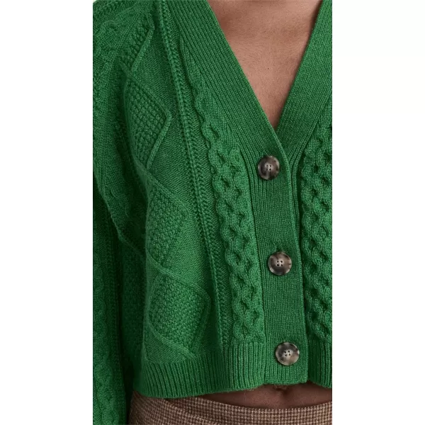 Madewell Womens Cable Knit Crop CardiganVarsity Green