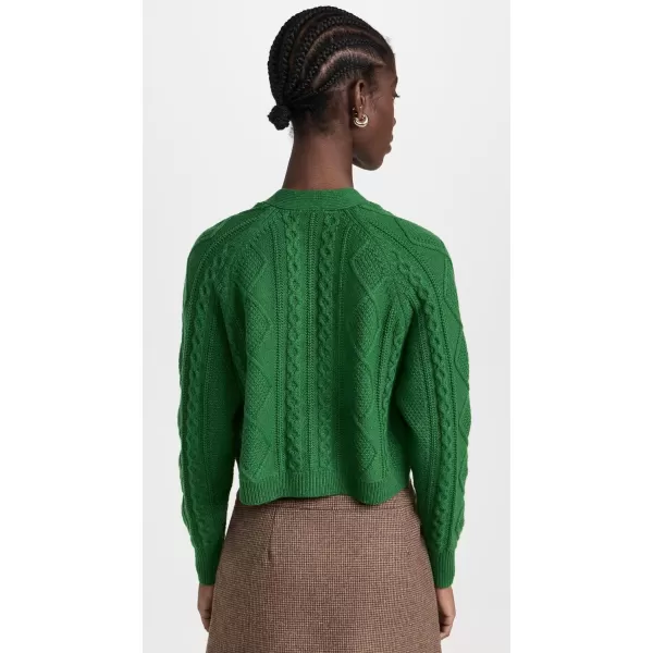 Madewell Womens Cable Knit Crop CardiganVarsity Green