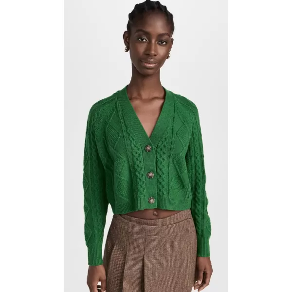 Madewell Womens Cable Knit Crop CardiganVarsity Green