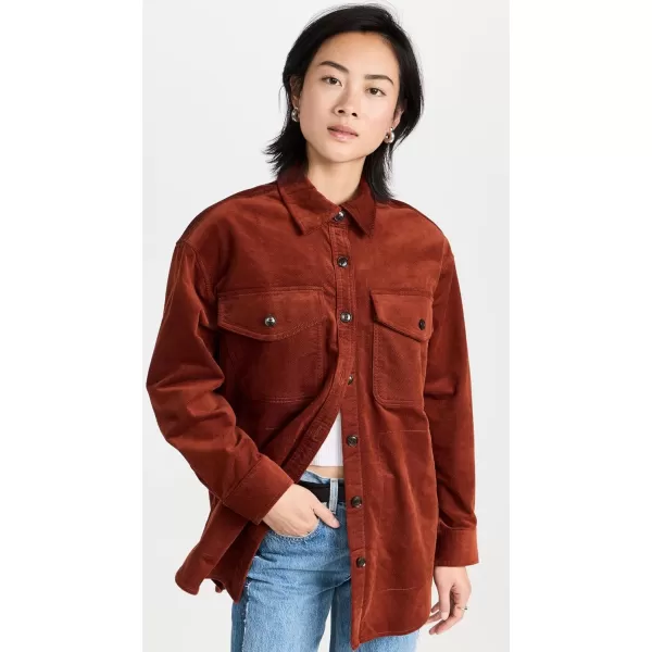 Madewell Womens Corduroy Twill Oversized ShirtJacketStained Mahogany