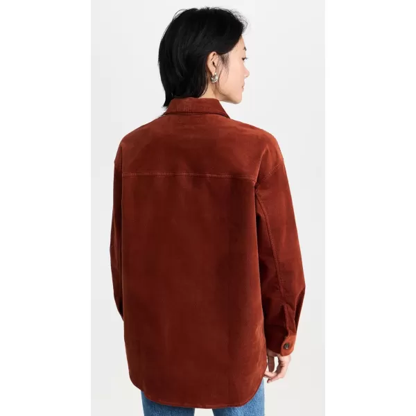 Madewell Womens Corduroy Twill Oversized ShirtJacketStained Mahogany