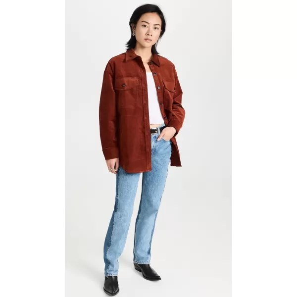 Madewell Womens Corduroy Twill Oversized ShirtJacketStained Mahogany