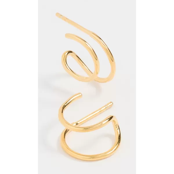 Madewell Womens Delicate Collection DemiFine 14k Plated Double Hoop Earrings14K Gold