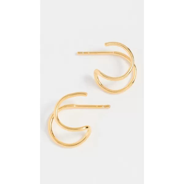 Madewell Womens Delicate Collection DemiFine 14k Plated Double Hoop Earrings14K Gold