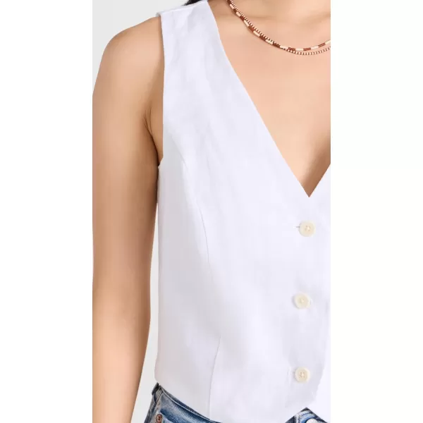 Madewell Womens Linen Katrina Crop Vest TopEyelet White