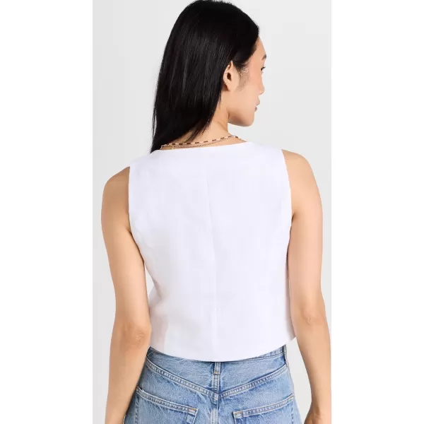 Madewell Womens Linen Katrina Crop Vest TopEyelet White