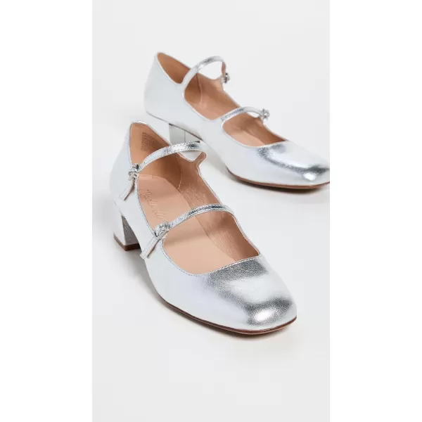 Madewell Womens Nettie Heeled Mary JaneBright Silver