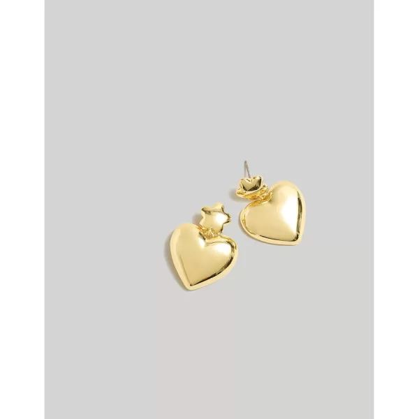 Madewell Womens Puffy Heart Statement EarringsPale Gold