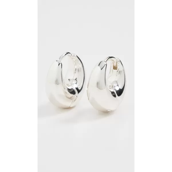 Madewell Womens Puffy Hoop EarringsPolished Silver