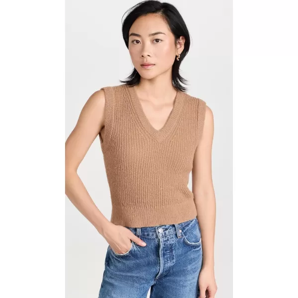 Madewell Womens Shrunken Crop Sweater VestHthr Caramel