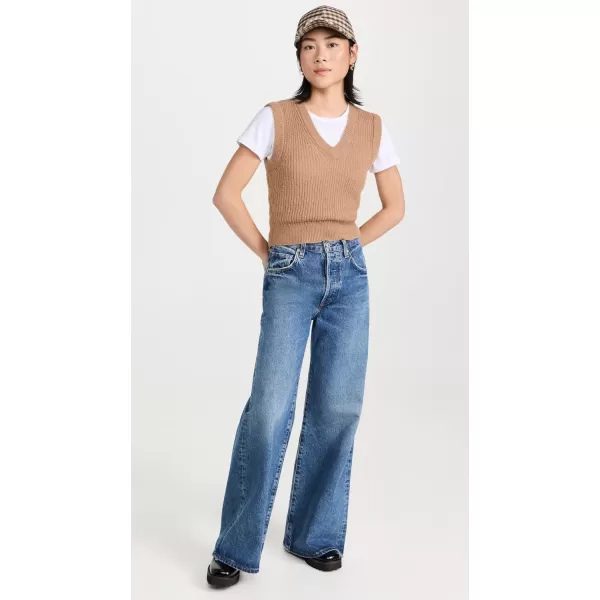 Madewell Womens Shrunken Crop Sweater VestHthr Caramel