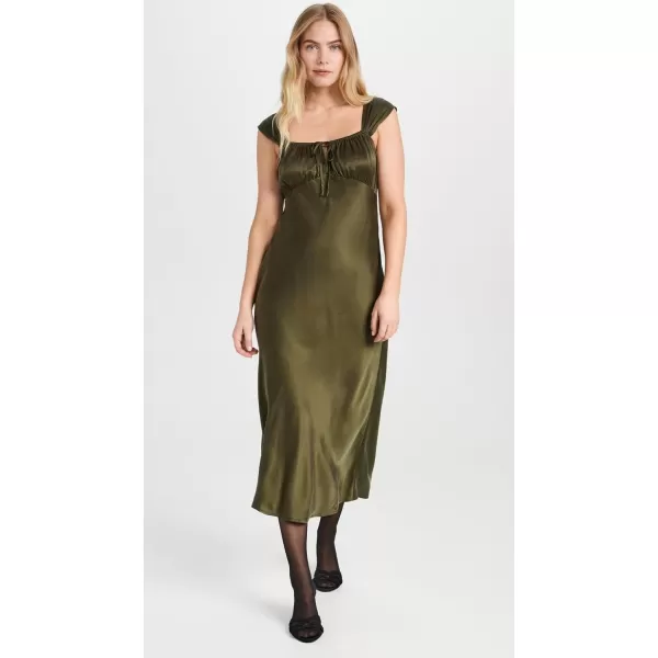 Madewell Womens Square Neck Midi DressExpedition Green