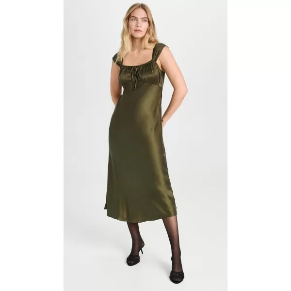 Madewell Womens Square Neck Midi DressExpedition Green