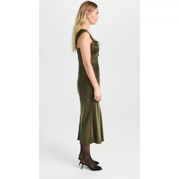 Madewell Womens Square Neck Midi DressExpedition Green