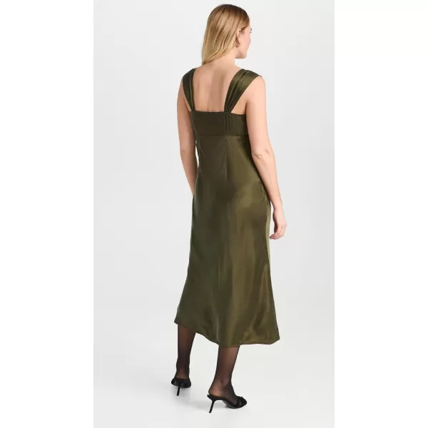 Madewell Womens Square Neck Midi DressExpedition Green