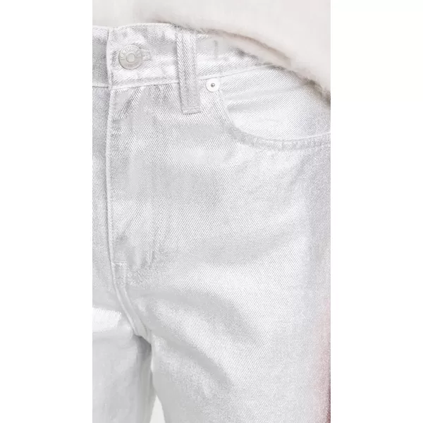 Madewell Womens The 90s Straight Jeans in Silver FoilIridescent Silver Foil