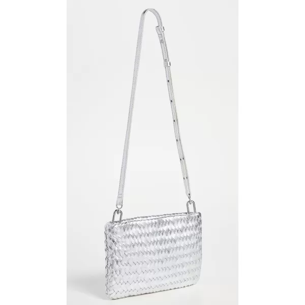 Madewell Womens The Puff Crossbody Bag in Woven Metallic LeatherMetallic