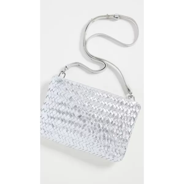 Madewell Womens The Puff Crossbody Bag in Woven Metallic LeatherMetallic