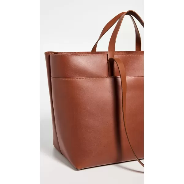 Madewell Womens The ZipTop Essential Tote in LeatherWarm Cinnamon