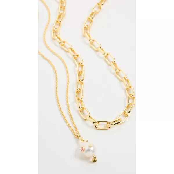 Madewell Womens TwoPack Studded Freshwater Pearl Necklace SetWoodrose