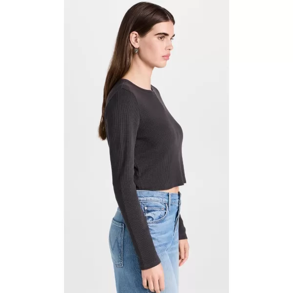 Madewell Womens Waffle Long Sleeve TeeCoal