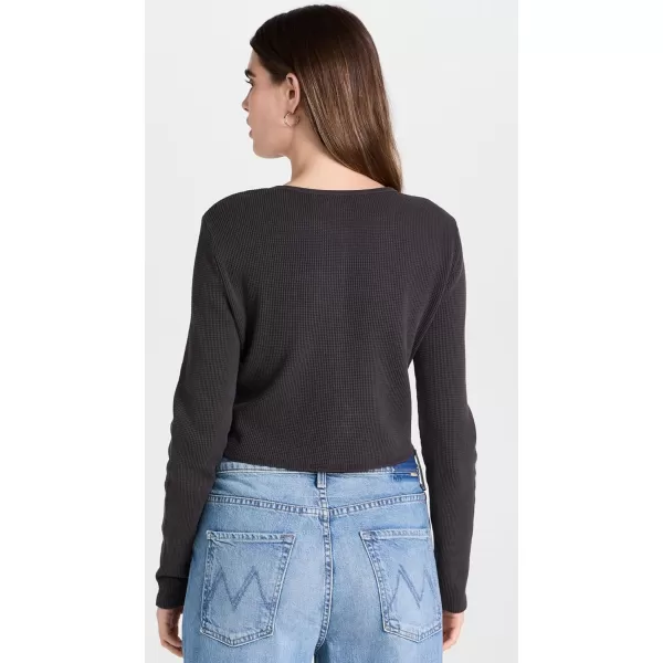 Madewell Womens Waffle Long Sleeve TeeCoal