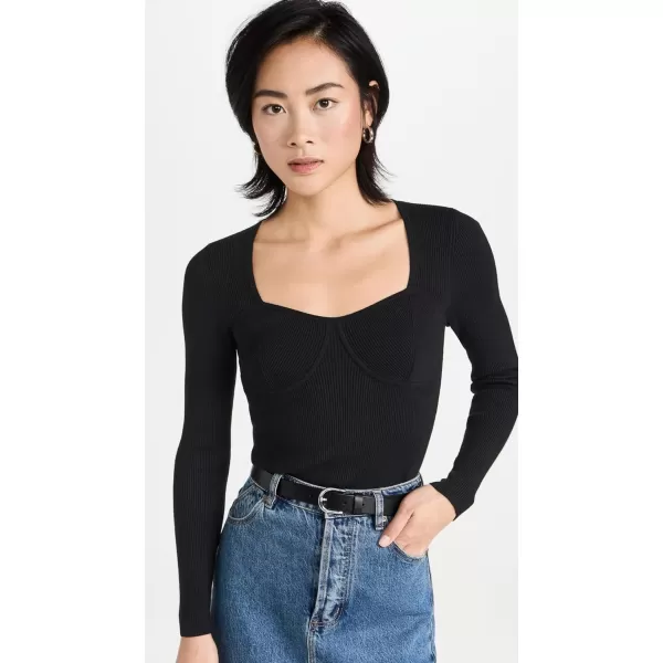 Madewell Womens Wide Rib Sweater TopTrue Black