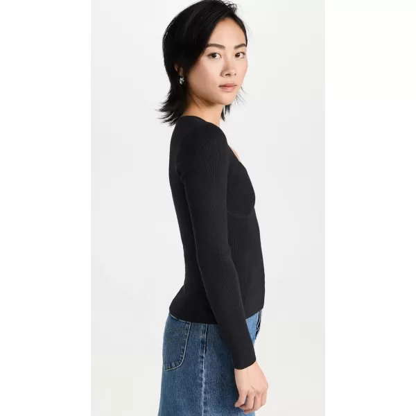 Madewell Womens Wide Rib Sweater TopTrue Black