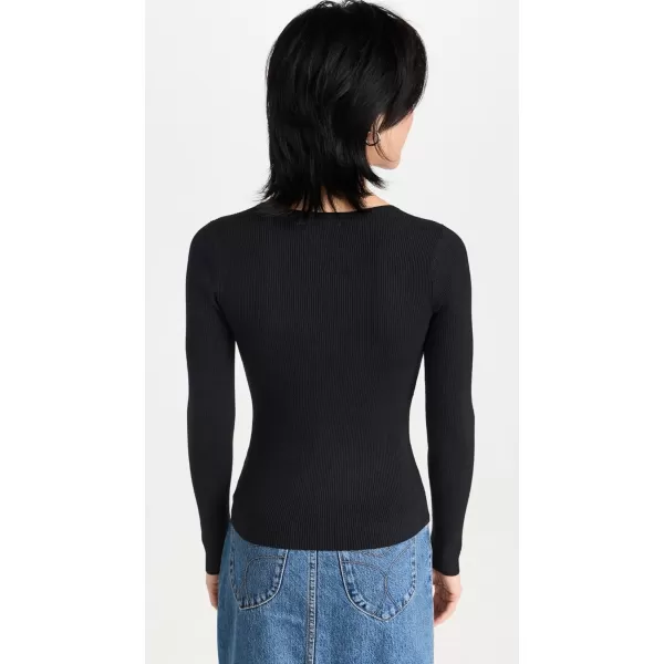 Madewell Womens Wide Rib Sweater TopTrue Black