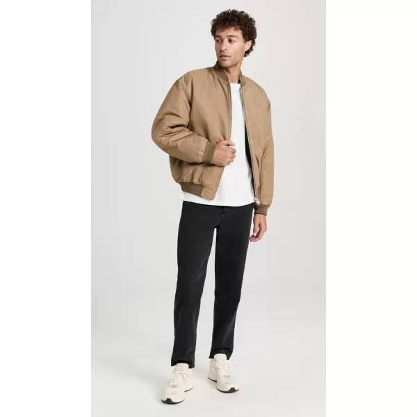 Maison Kitsune Mens Bomber In Nylon with Logo Handwriting EmbroideryTaupe