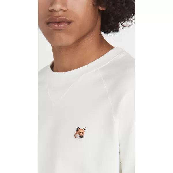 Maison Kitsune Mens Fox Head Patch Classic SweatshirtEcru