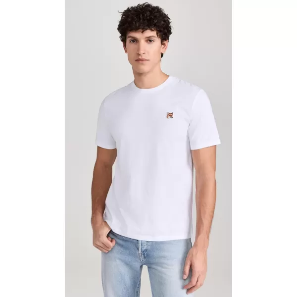 Maison Kitsune Mens Fox Head Patch Regular TShirtWhite