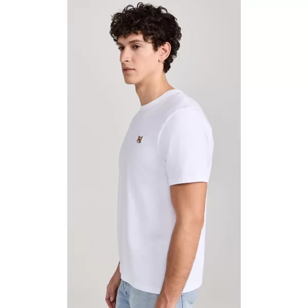 Maison Kitsune Mens Fox Head Patch Regular TShirtWhite