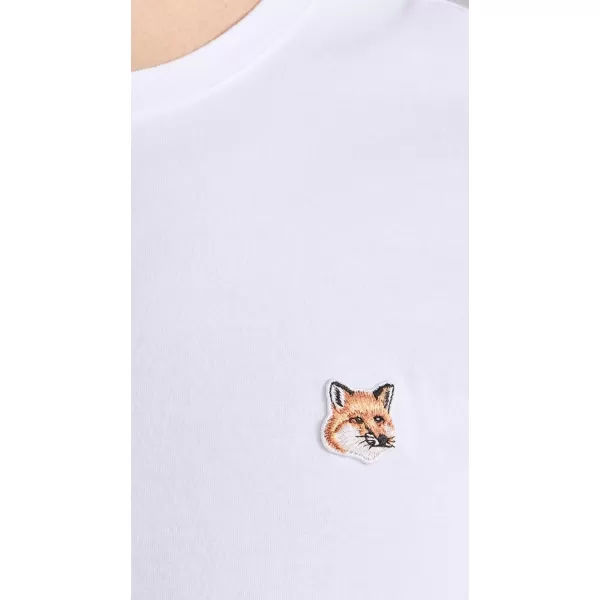 Maison Kitsune Mens Fox Head Patch Regular TShirtWhite