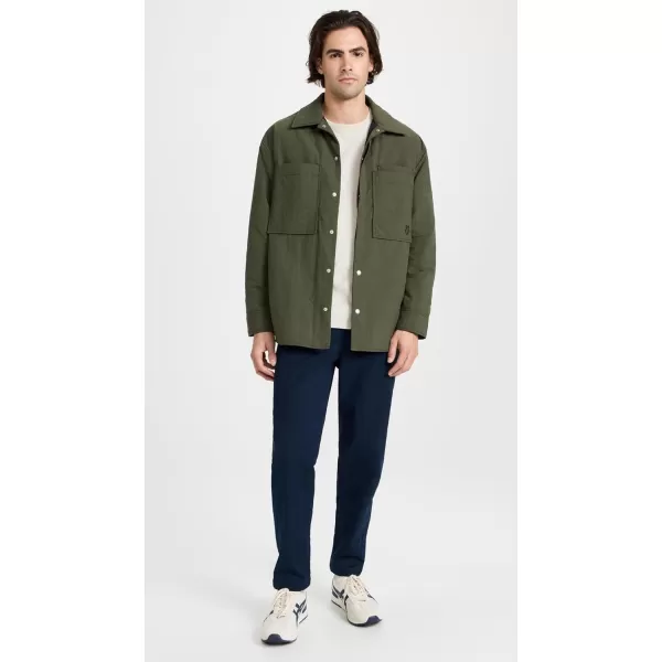 Maison Kitsune Mens Padded Over Shirt in Crispy NylonMilitary Green