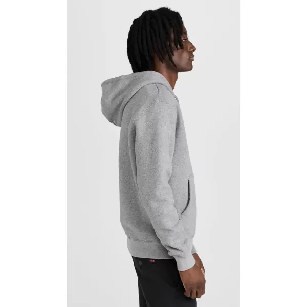 Maison Kitsune Mens Tonal Fox Head Patch Comfort Zipped HoodieMedium Grey Melange