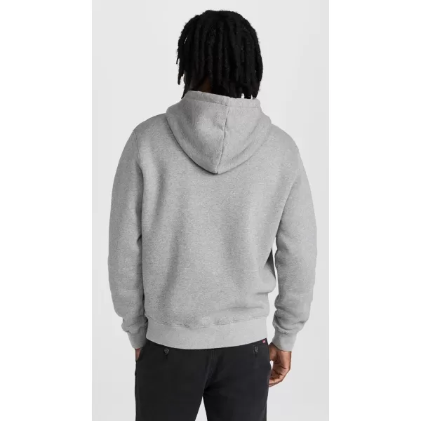 Maison Kitsune Mens Tonal Fox Head Patch Comfort Zipped HoodieMedium Grey Melange