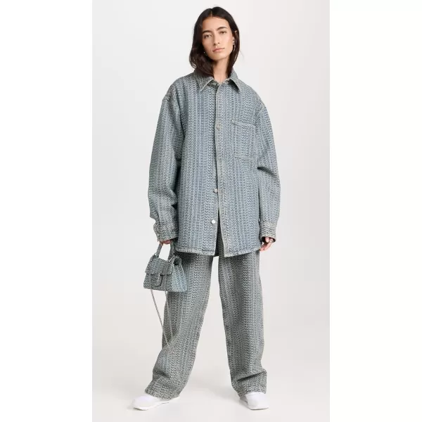 Marc Jacobs Womens Monogram Big ShirtSun Faded Denim