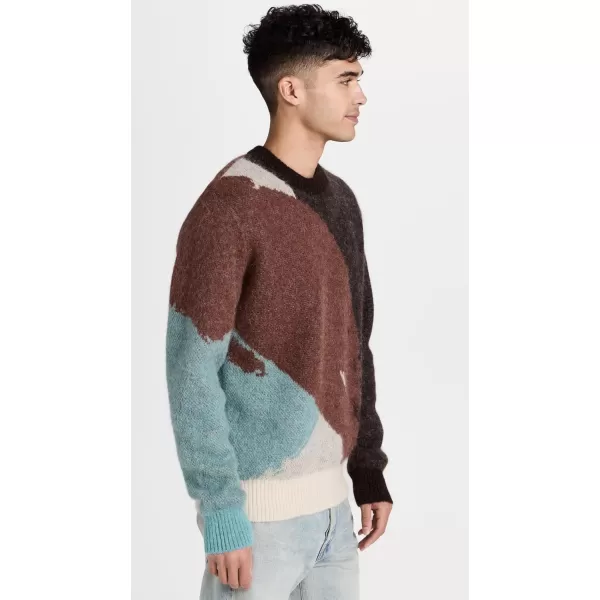 Mens Arild Alpaca Mohair Jacquard SweaterEspresso