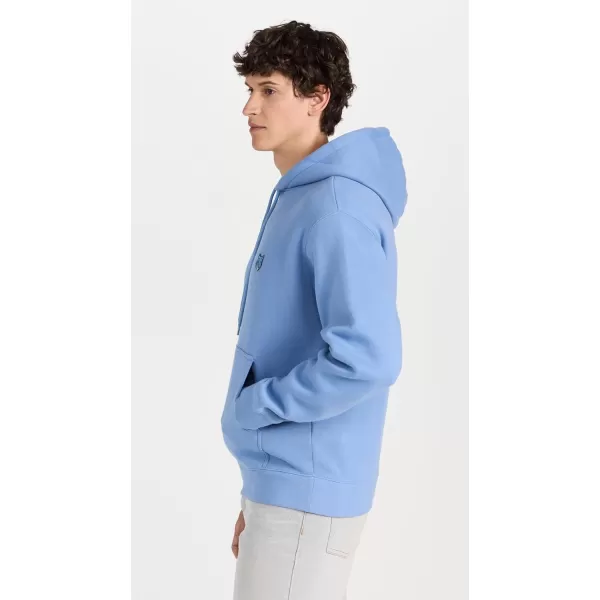 Mens Bold Fox Head Patch Comfort HoodieHampton Blue