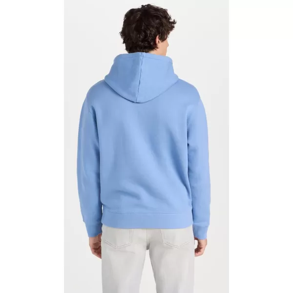 Mens Bold Fox Head Patch Comfort HoodieHampton Blue