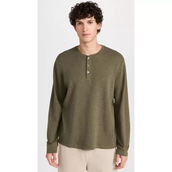 Mens Duo Fold HenleyDark Olive Heather